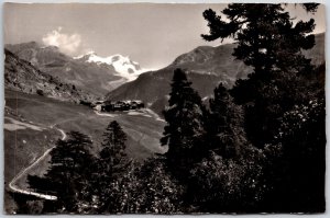 Zermatt Zmutt mit Rimpfischhorn u. Strahlhorn Switzerland RPPC Photo Postcard