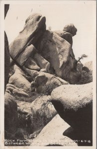 RPPC Postcard Between Rock Formations Texas Canyon Between Wilcox + Benson AZ