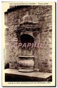 Old Postcard Villefranche Sur Saone Vieux Puits Rue de la Paix National Street