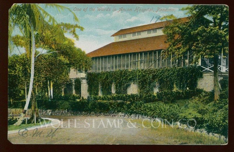 1913 Postcard Ward at Ancon Hopital Canal Zone Panama Canal CZ Stamp B4081