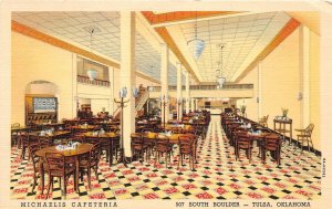 J7/ Tulsa Oklahoma Postcard Linen Interior Michaelis Cafeteria  211