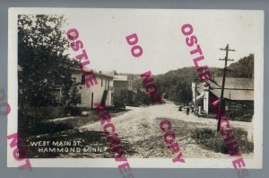 Hammond MINNESOTA RPPC c1910 MAIN STREET nr Zumbro Falls Oronoco Plainview MN