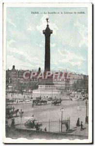 Old Postcard Paris Bastille and the July Column