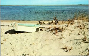 postcard MA beach scene at Monomoy National Wildlife Refuge on Cape Cod