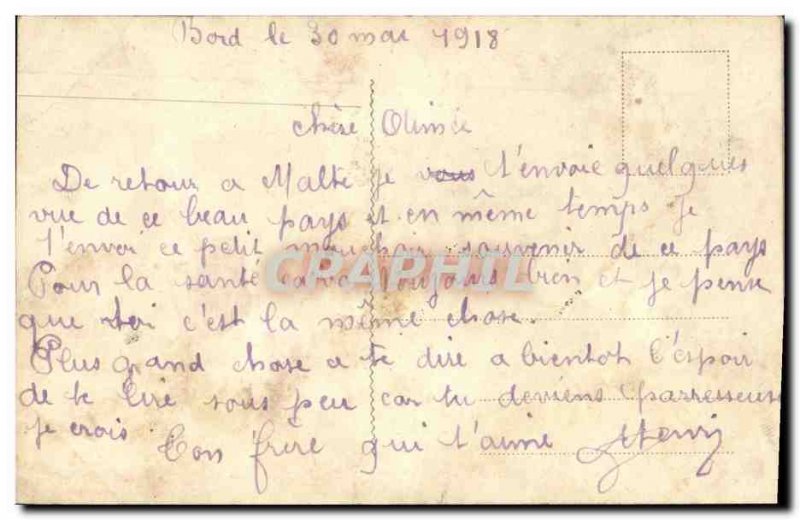 Postcard Old Royal Palace Malta