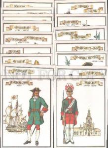 103206 Russian Military UNIFORM 18 century collection 32 cards