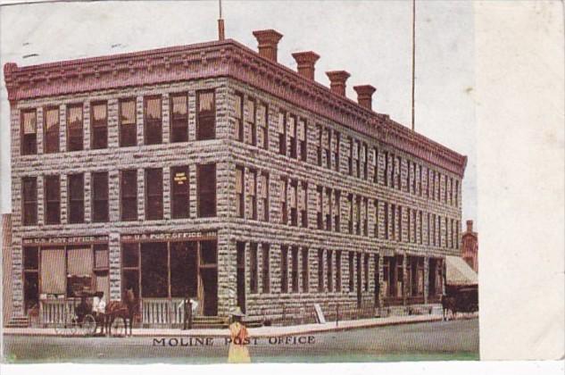 Illinois Moline Post Office 1910