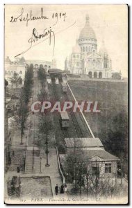 Old Postcard Paris Montmartre Funicular Sacred Heart