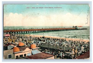 C.1910 Pier And Beach Long Beach, California. Postcard F103E