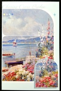 [AG] P649 Romantic Classic Painting Flower Flora Plant Boat (postcard) *New