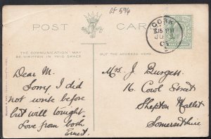 Genealogy Postcard - Burgess - 16 Cowl Street, Shepton Mallet, Somerset  RF594