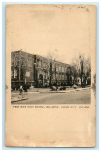1910 West Side High School Building, Union City, Indiana IN Antique Postcard