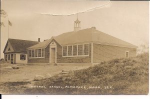 RPPC Pembroke, MA, Central School, Real Photo