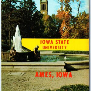 c1960s Ames, IA Greetings Iowa State University PC Fountain Campanile Tower A231