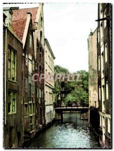 Postcard Modern Amsterdam Trench Ropers with houses in the & # 39eau