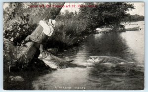 ST PAUL, MN Minnesota  GIANT FISH Exaggeration c1910s  Postcard