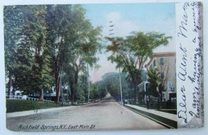 VINTAGE 1905 UNDIVIDED POSTCARD EAST MAIN STREET RICHFIELD SPRINGS NY NEW YORK