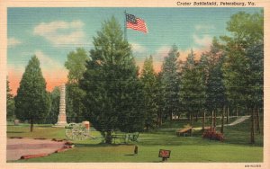 Vintage Postcard Crater Battlefield Petersburg Virginia VA Wm. E. Lum Jr. Pub.