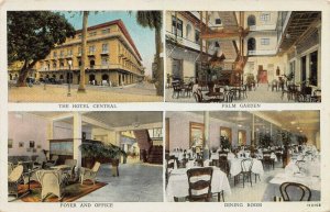 Hotel Central, Panama, 4 Views on an Early Postcard, Unused