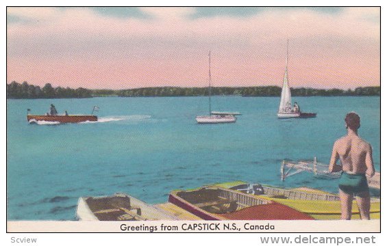 CAPSTICK, Nova Scotia, Canada, 1940-1960's; Bay View, Sail Boats