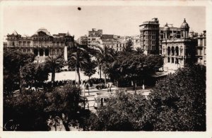 Algeria Oran Place du Maréchal Fooh vers l'Hôtel de Ville Vintage RPPC C219