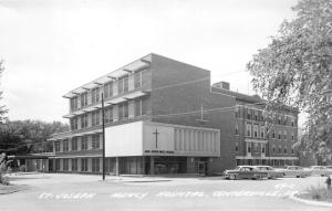 Centerville Iowa~St Joseph Mercy Hospital~Classic 50s Cars Parked~RPPC-Postcard