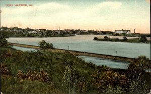 YORK HARBOR ME Panoramic View c1910 Postcard