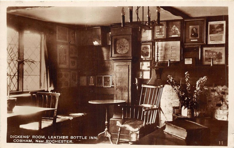 uk51329 dickens room leather bottle inn cobham rochester real photo uk