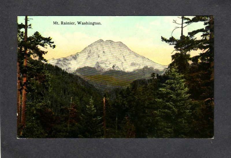 WA Mt Mount Rainier Washington State nr Seattle Vintage Postcard