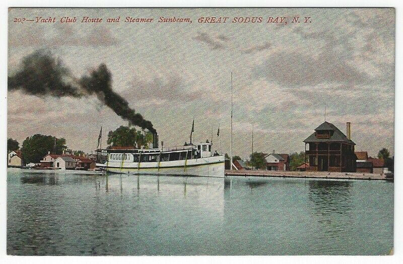 Sodus Bay, New York, Vintage Postcard View of Yacht Club House