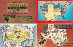 Texas Barbeque House Greetings From 4x Map Postcard s