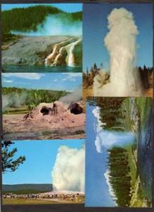 Lot 5 Yellowstone National Nat Park Geysers Postcards