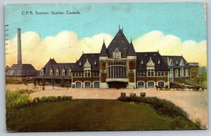 Canadian Pacific Railroad Station  Quebec  Canada  Postcard  1929
