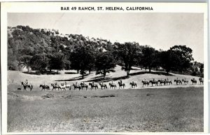 Horseback Riding at Bar 49 Ranch, St. Helena CA Vintage Postcard L34