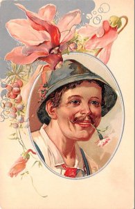 Man Switzerland Old Vintage Antique Post Card