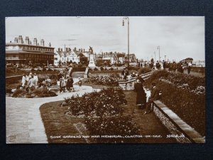 Essex CLACTON ON SEA Sunk Gardens & War Memorial c1924 RP Postcard by Valentine