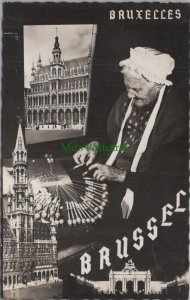 Belgium Postcard - Brussels / Bruxelles, Elderly Lady Working RS34393