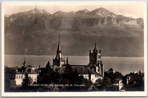 Lausanne Et Les Alpes De La Savoie Switzerland Real Photo RPPC Postcard