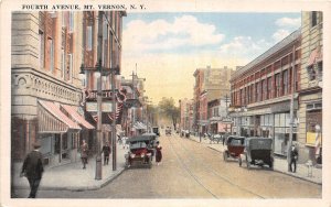 J58/ Mount Vernon New York Postcard c1910 Fourth Avenue Stores Autos  301