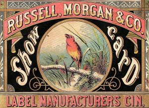 1870's Russell, Morgan & Co Label Manufacturer Show Cards Graphic Trade Card P3 