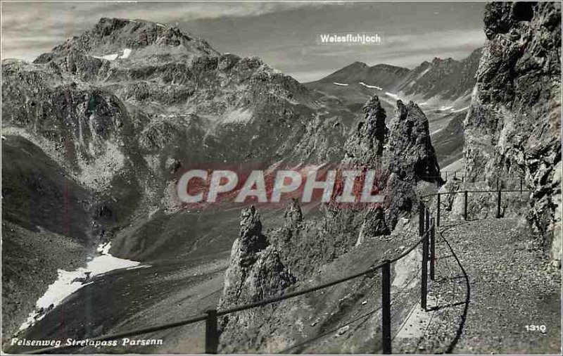 Postcard Modern Felsenweg Strelapass Parsenn