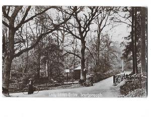 RPPC Lady Edith's Drive Scarborough c1910 Lady & Her Bicycle England