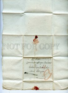 421001 1724 year folding COVER letter w/ traces of a wax seal