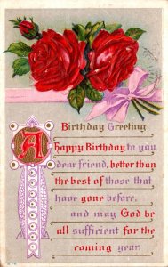 Birthday Greetings With Roses 1912