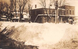 St Veroy Indiana Main Street Snow Disaster Real Photo Postcard AA38548