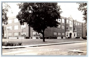 Waverly Iowa IA Postcard RPPC Photo High School Building Campus c1940's Vintage