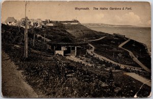 Weymouth The Nothe Gardens and Fort England Panorama Trails Gardens Postcard