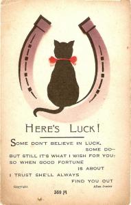 \Lucky Cat\ Nice English Greetings Postcard