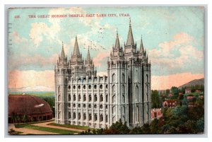 Great Mormon Temple Salt Lake City Utah UT DB Postcard T20