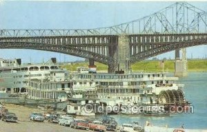 Steamboats On The River Front Steamboat, Ship Unused 